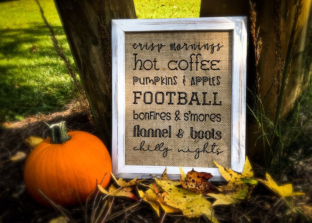 šFall Themed Burlap Print