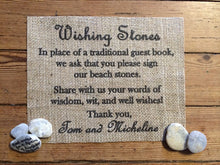 "Wishing Stones" Burlap Wedding Sign