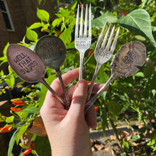 Hand-Stamped Flatware Garden Markers