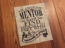 Burlap Teacher Appreciation Print - "An Awesome Mentor is..."
