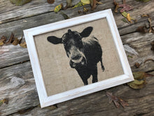 Burlap Cow Art Print