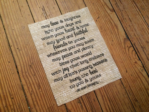 Old Irish Blessing Burlap Print - OIB 004