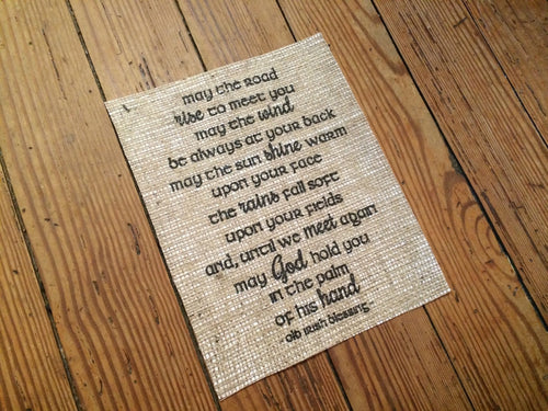 Old Irish Blessing Burlap Print - OIB 003