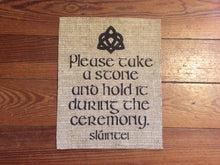 Oathing Stones Burlap Sign - Celtic Traditions