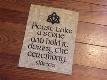 Oathing Stones Burlap Sign - Celtic Traditions