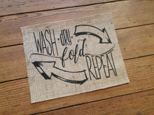 Laundry Room Burlap Print - "Wash • Dry • Fold • Repeat"