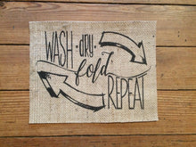 Laundry Room Burlap Print - "Wash • Dry • Fold • Repeat"