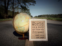The World is a Book... Burlap Print Sign