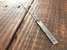 Slim Vertical Bar Name Necklace